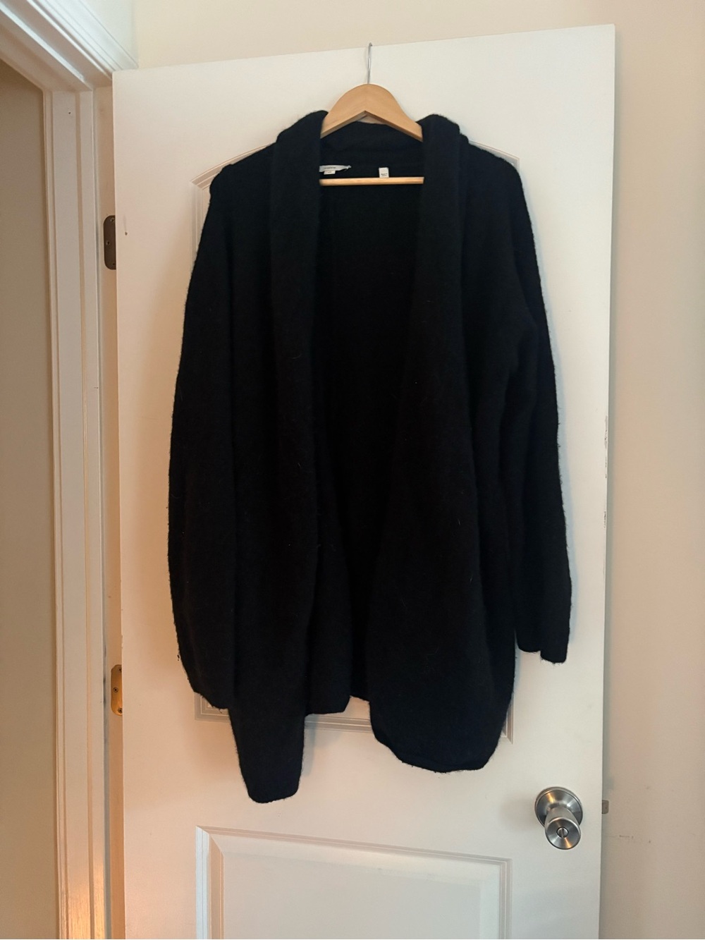 vince black wool soft cardigan